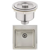 American Imaginations 20-in. W Above Counter Brushed Nickel Kitchen Sink Set For 1 Hole Center Faucet - Strainer Included AI-31743