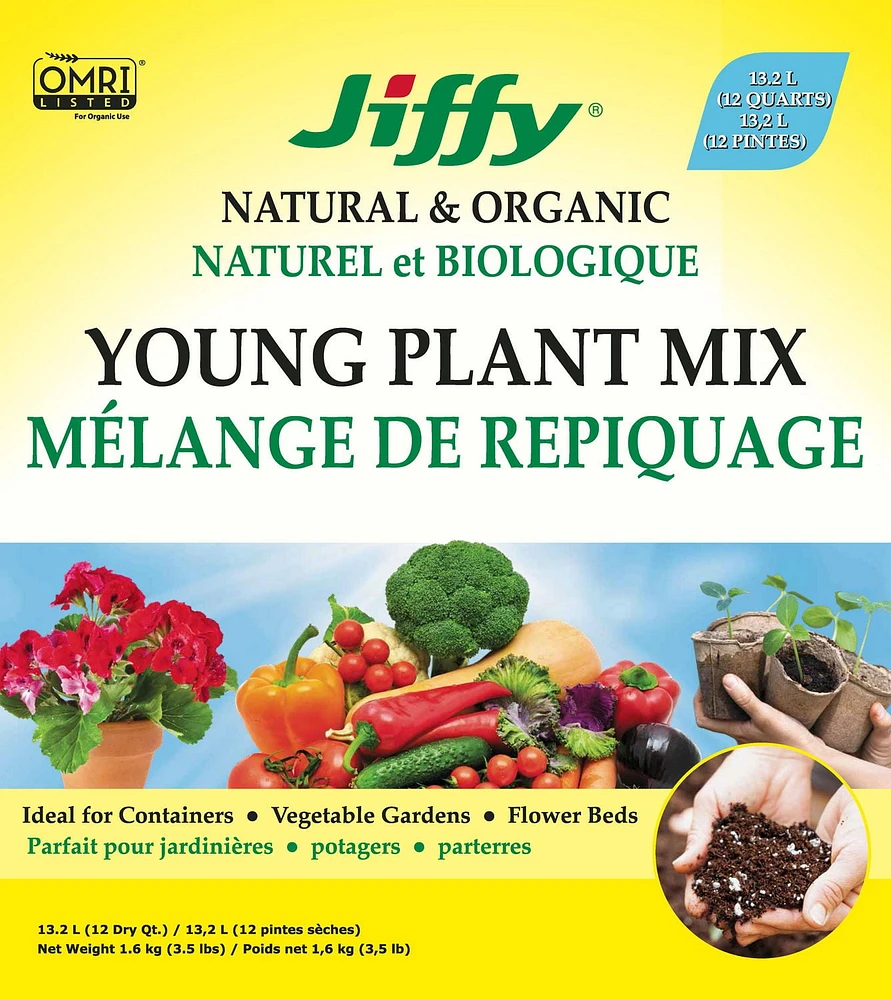 Jiffy Natural & Organic Young Plant Mix, Jiffy Young Plant Mix