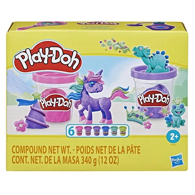 Play-Doh, pack de 6 Pâte paillette, loisirs créatifs pour enfants À partir de 3 ans