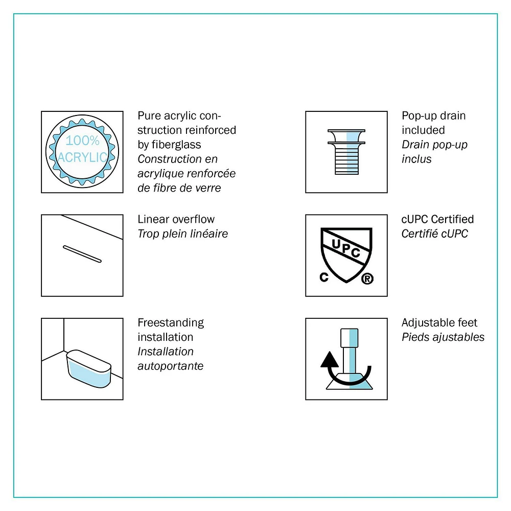 A&E Bath and Shower ARCHIE FREESTANDING BATHTUB