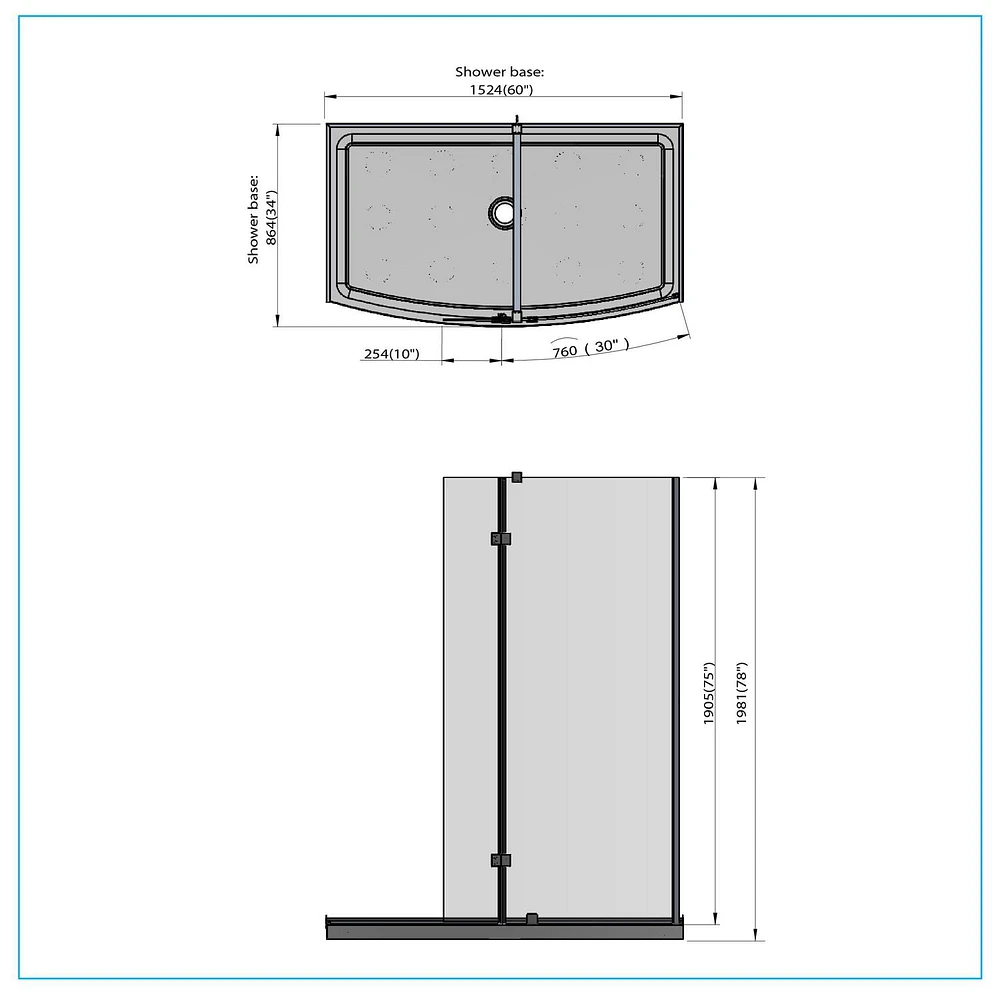 A&E Bath and Shower HALIM-60-BLK SHOWER