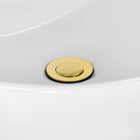 American Imaginations 16-in. W CUPC Square Bathroom Undermount Sink Set In White - Gold Hardware - Overflow Drain Incl. AI-31810