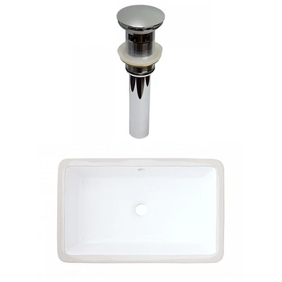 American Imaginations -in. W CUPC Rectangle Bathroom Undermount Sink Set In White - Chrome Hardware