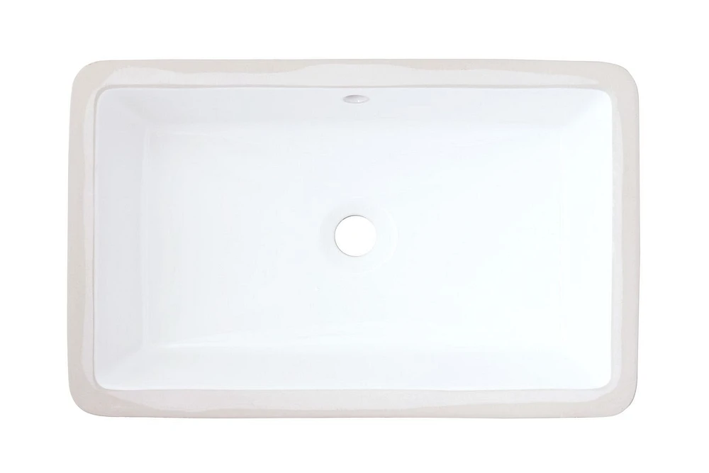 American Imaginations -in. W CUPC Rectangle Bathroom Undermount Sink Set In White - Gold Hardware