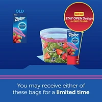 Ziploc® Storage Bags with Stay Open Technology, Large, 19 Bags
