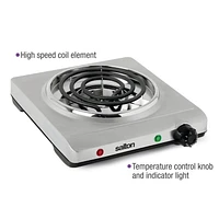 Salton Stainless Steel Portable Double Cooktop THP528