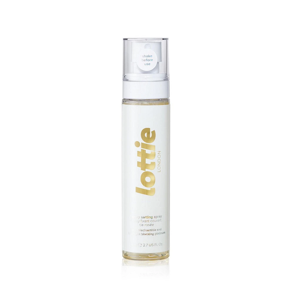 Lottie London - Spray Fixateur Rosé avec Niacinamide et Platine Bloquant la Lumière Bleue (80 Ml) Spray Fixateur Lumineux