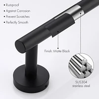 Avanities -in. W Round Stainless Steel Towel Bar In Black Color AI