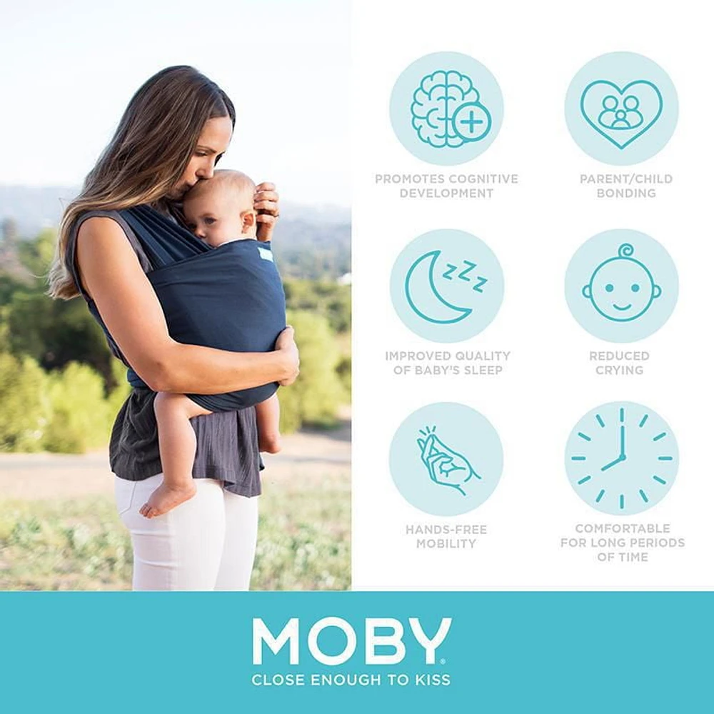 MOBY Wrap Baby Carrier - Classic Wrap for Newborns & Infants - One size