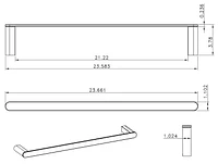 Avanities 23.66-in. W Rectangle Stainless Steel Towel Bar In Chrome Color AI-34609