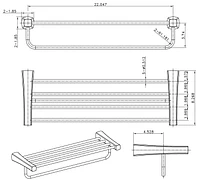 Avanities 23.9-in. W Rectangle Stainless Steel Towel Bar In Chrome Color AI-34606