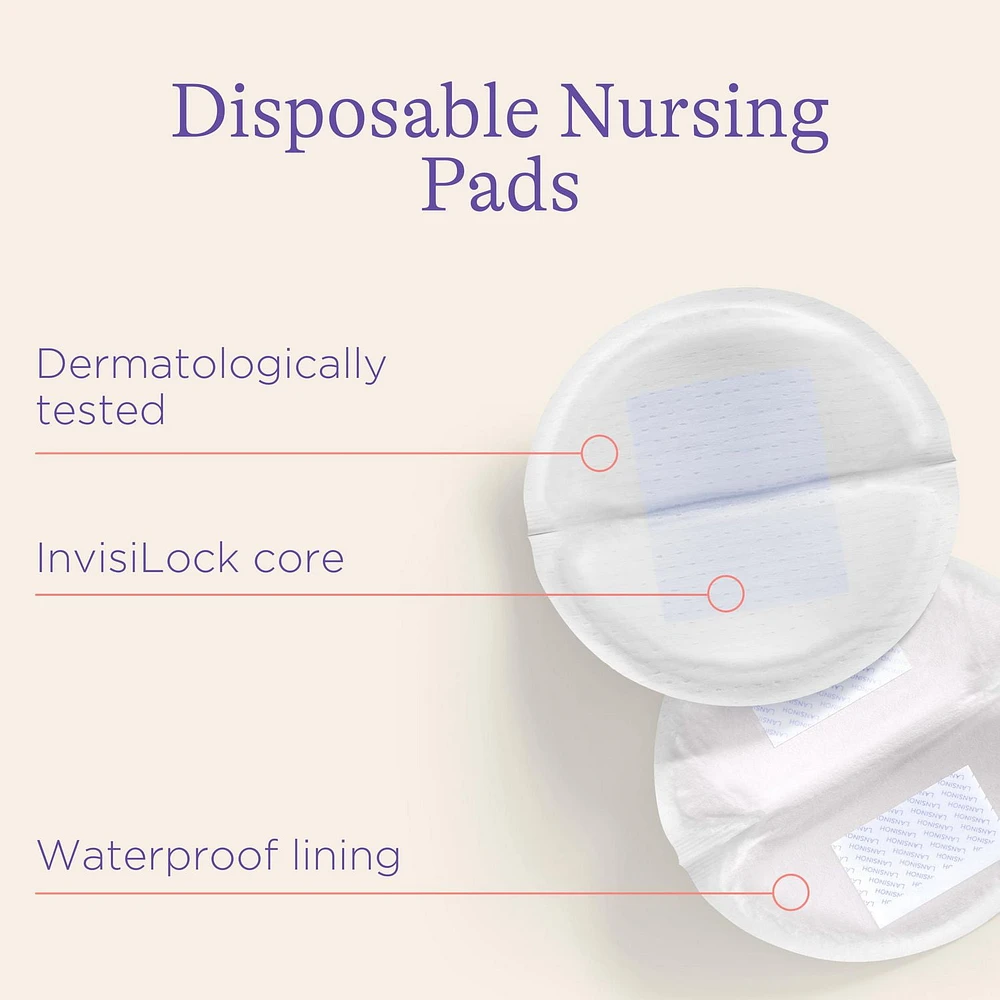 Lansinoh Stay Dry Disposable Nursing Pads, 60 Count, Soft and Super Absorbent