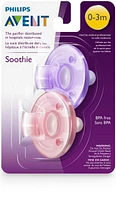 Philips Avent Soothie Pacifier 0-3m, Pink /Purple, 2 pack, SCF190/02