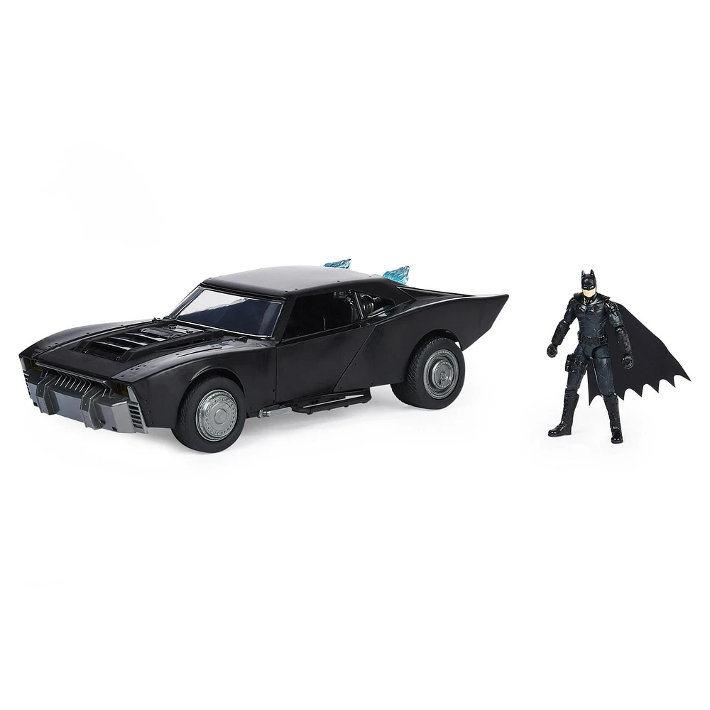 DC Comics, Batman Batmobile with 4” Batman Figure, Lights and Sounds, The Batman Movie Collectible, Kids Toys for Boys and Girls Ages 4 and up