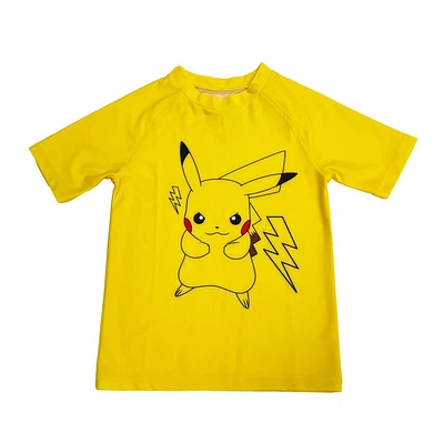 Pokemon Boys Pikachu Charged Up Short Sleeve Rash Guard