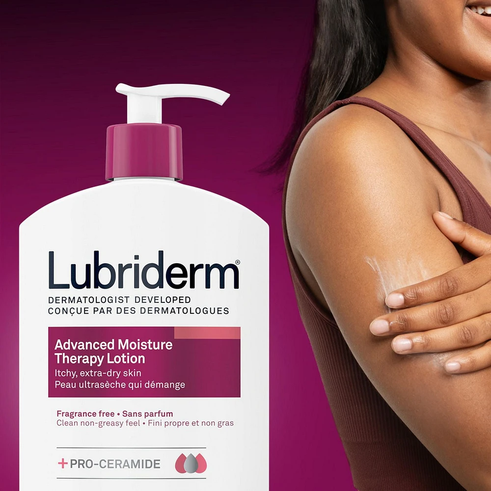 Lotion Lubriderm Advanced Moisture Therapy - Vitamine E, provitamine B5, procéramides, peau sèche, sans parfum 946 ml