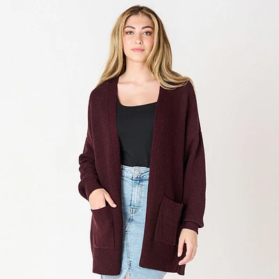 DV L/S Ottoman ribbed cardigan