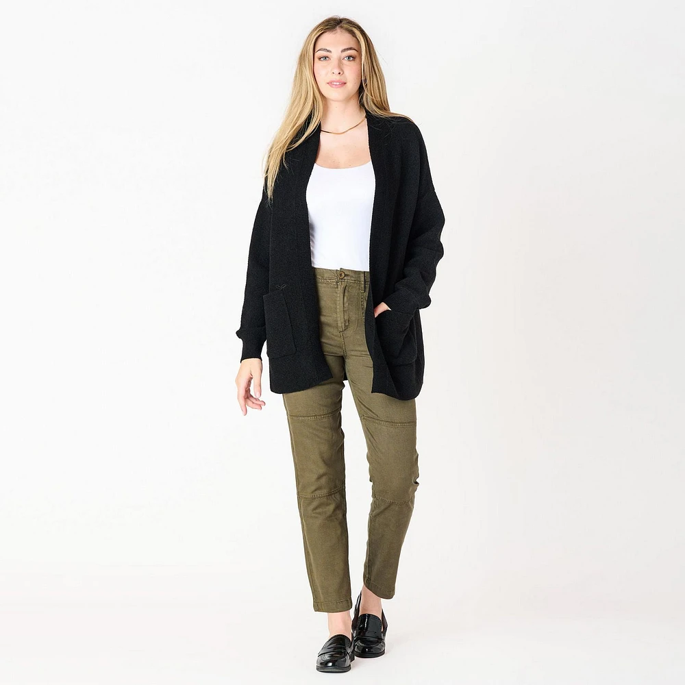 DV L/S Ottoman ribbed cardigan, cardigan