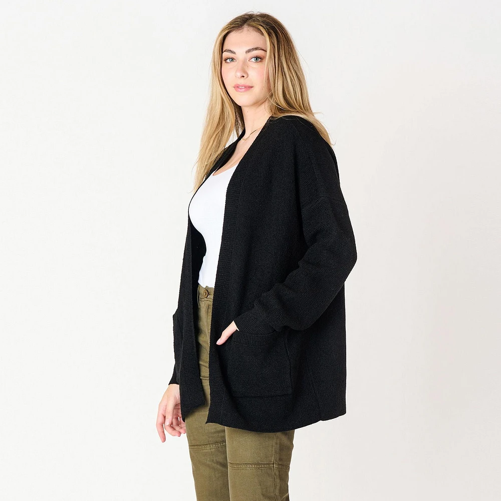 DV L/S Ottoman ribbed cardigan, cardigan