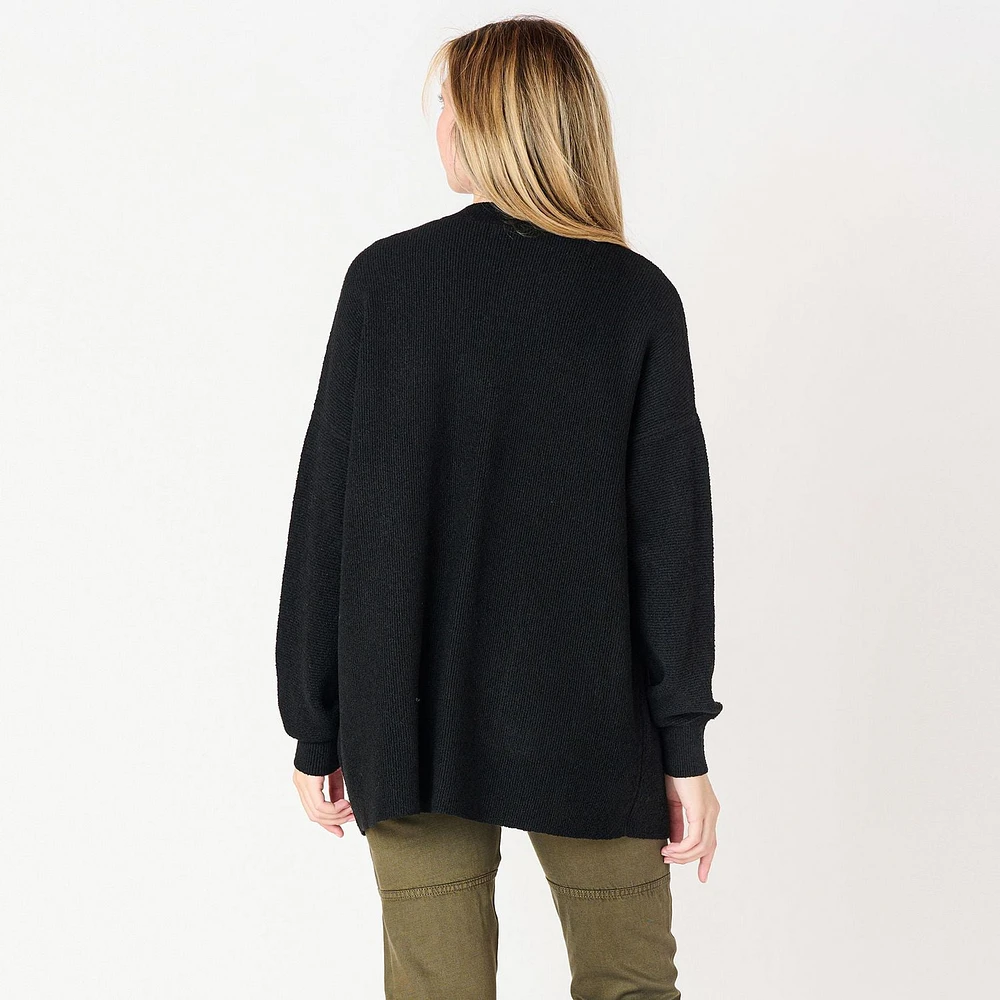 DV L/S Ottoman ribbed cardigan, cardigan