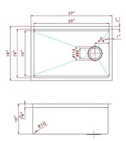 American Imaginations -in. W CSA Approved Stainless Steel Kitchen Sink With Bowl And 16 Gauge AI