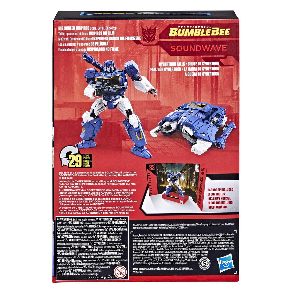 Transformers Studio Series 83, figurine Soundwave classe voyageur du film Transformers : Bumblebee, 16,5 cm