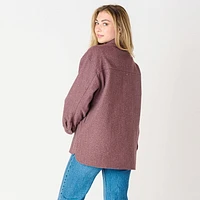 DV Wool knit buttoned shacket with collar