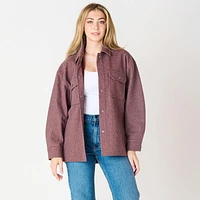 DV Wool knit buttoned shacket with collar