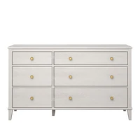 Little Seeds Monarch Hill Poppy White 6 Drawer Dresser, Grey Drawers