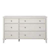 Little Seeds Monarch Hill Poppy White 6 Drawer Dresser, Grey Drawers