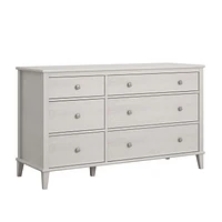 Little Seeds Monarch Hill Poppy White 6 Drawer Dresser, Grey Drawers