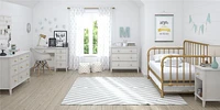 Little Seeds Monarch Hill Poppy White 6 Drawer Dresser, Grey Drawers