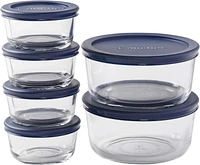 Anchor Hocking 12pc Food Storage Set w/Navy Snugfit Lids