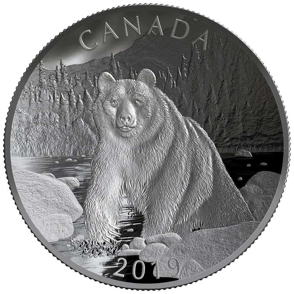 10 oz. Fine Silver Double-Concave Coin - Brown Bear: Nature's Grandeur Series