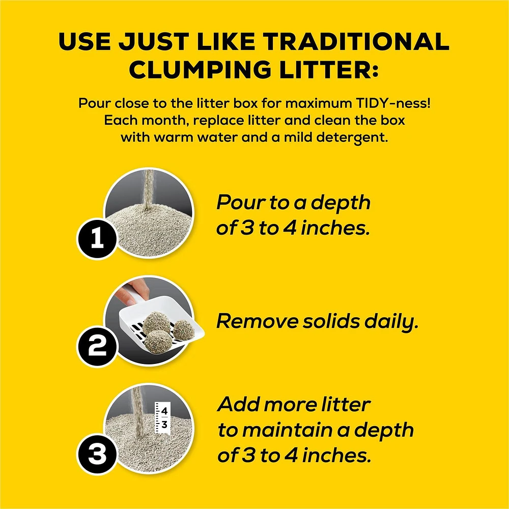 Tidy Cats Poids Plume Puissance 4 en 1 Multichat, Litière Agglomérante pour Chats 2,72 kg 2,72 kg