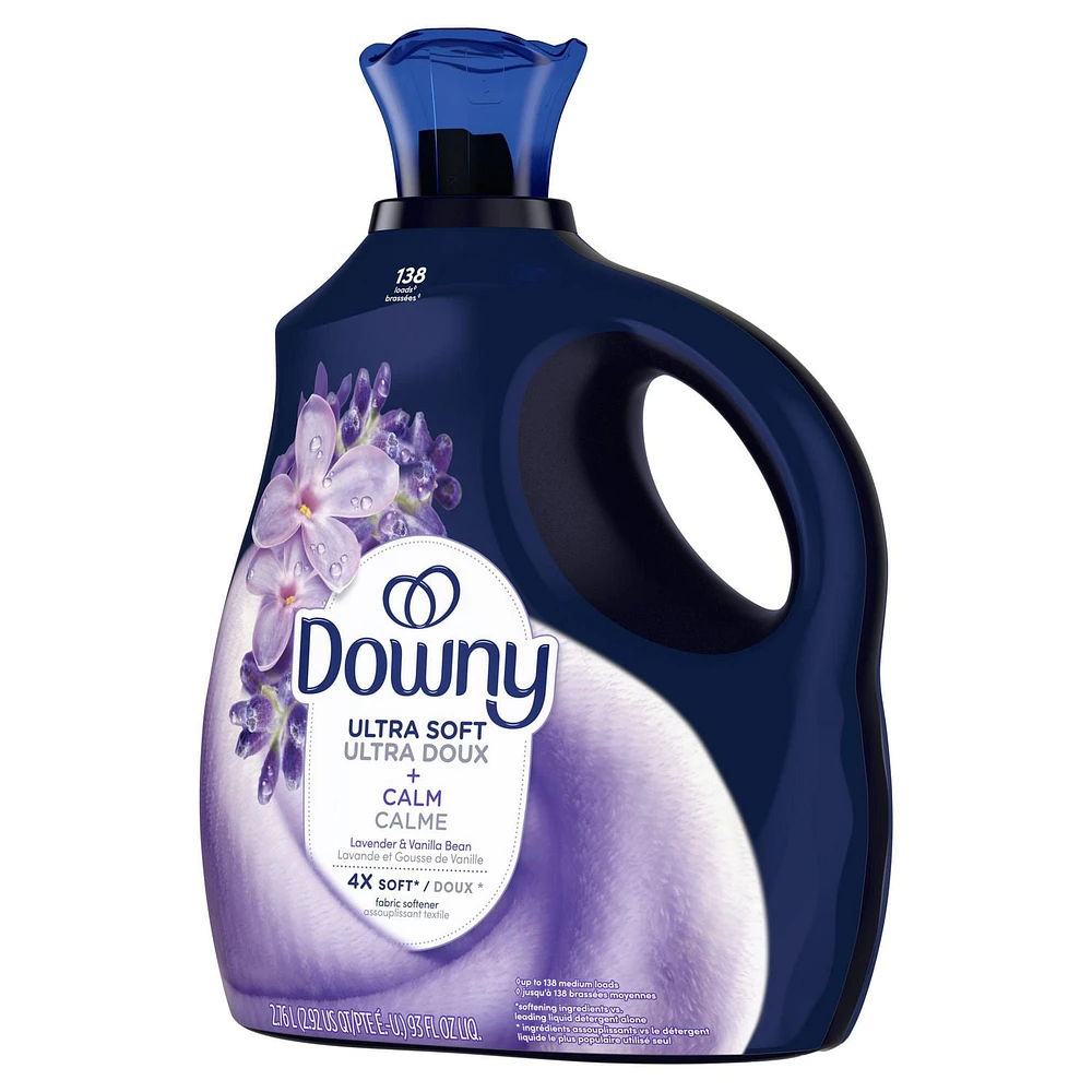 Downy Ultra Soft Fabric Softener Liquid, Calm, Lavender and Vanilla Bean, 2.76L