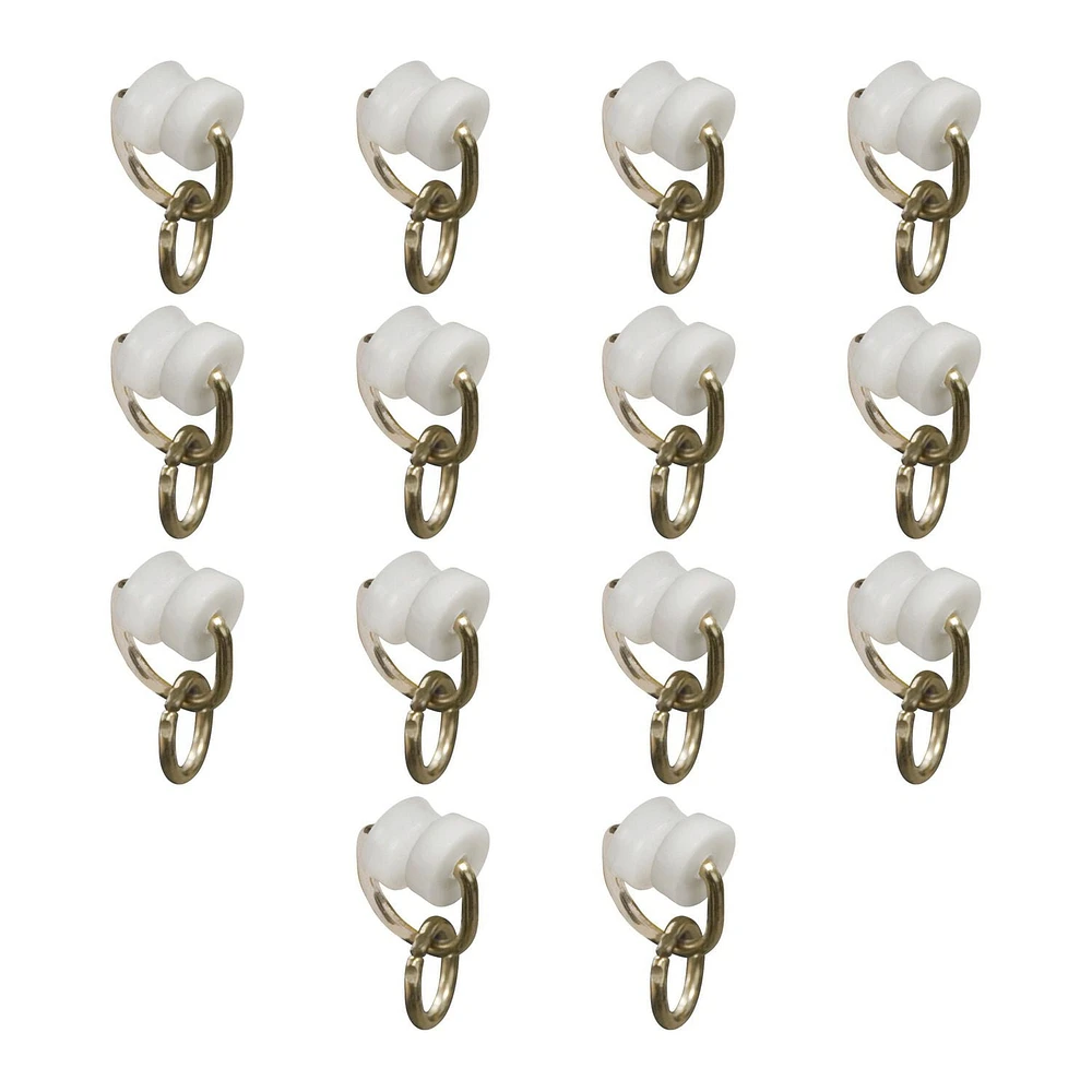 Mainstays Gliding Carrier Hooks for IBeam Curtain Rod Set, Set of 14, White and Silver, Set of 14 I-Beam curtain rods