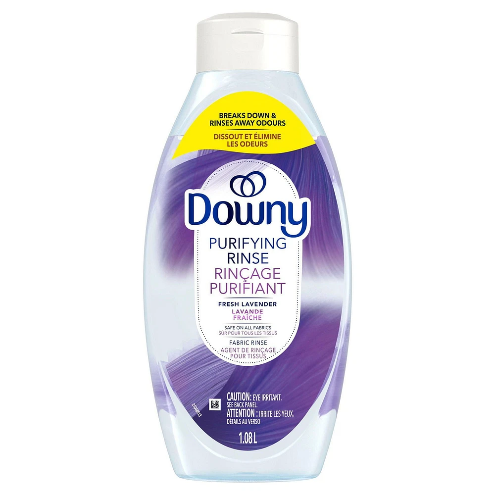 Downy Purifying Rinse Laundry Odour Remover and Fabric Softener, Fresh Lavender fl oz., Safe On All Fabrics, HE Compatible, 1.09L