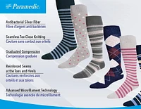 Paramedic Fashion Compression Socks 15-20 mmHg Women Stripes (1 Pair) - Large, Stylish Knee-High Striped Paramedic Compression Socks for Women, 15-20mmHg