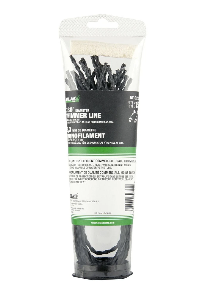 15 pack of .130" Pre-Cut String Trimmer Line