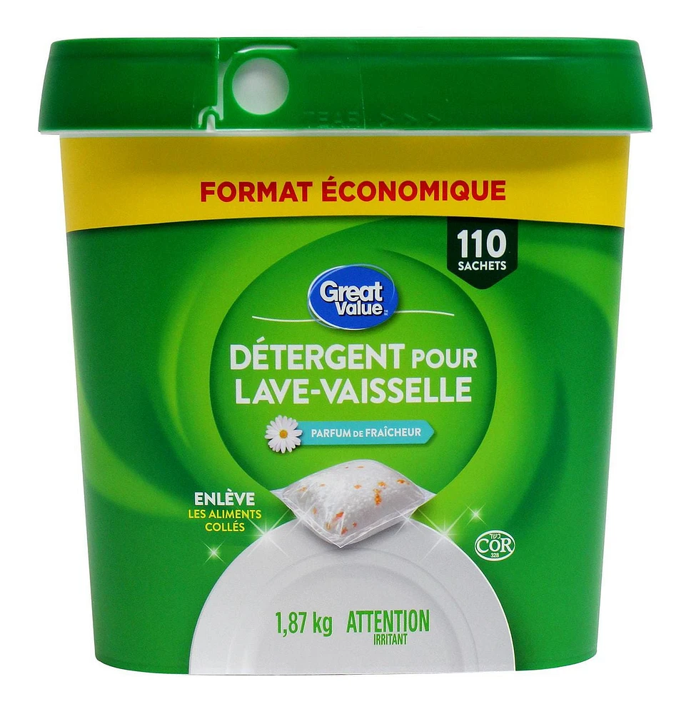 Great Value Automatic Dishwasher Detergent Pacs, 110 Pacs