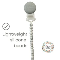 Tiny Teethers Clip-On Silicone Pacifier Clip, 4.5" Silicone Pacifier Clip