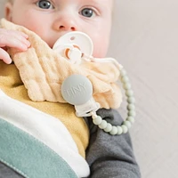 Tiny Teethers Clip-On Silicone Pacifier Clip, 4.5" Silicone Pacifier Clip