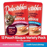 Delectables™ Lickable Treat Senior Bisque Variety Pack for Cats, 12x40g (12pk)