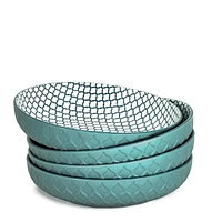 BIA S/4 Textured Shallow Bowls, Teal