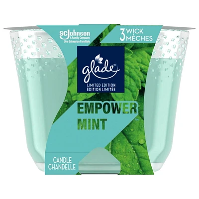 Glade® Scented Candle Air Freshener, Empower Mint™, 3-Wick Candle