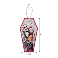 The Nightmare Before Christmas Jack and Sally Wooden Coffin Shaped Wall Hanging Decoration by Ruz