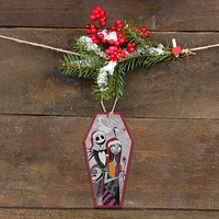 The Nightmare Before Christmas Jack and Sally Wooden Coffin Shaped Wall Hanging Decoration by Ruz