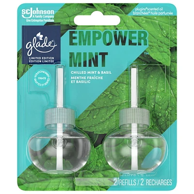 Glade Plugins® Air Freshener Oil Refill, Empower Mint™, 2 Refills