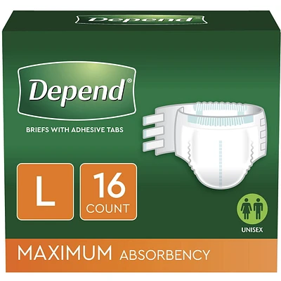 Protection contre l’incontinence Depend avec attaches, absorption maximale 16 - 20 Unités